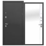 Входная дверь 9см Серебро Зеркало / Эмалит белый