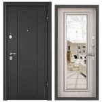 Входная дверь DELTA PRO MP Темно-серый букле графит RGSO / Лиственница белая CK6-CM (с зеркалом)