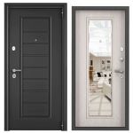 Входная дверь DELTA PRO MP Темно-серый букле графит VDM-2 / Лиственница белая CK6-CM (с зеркалом)