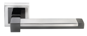 Ручка дверная MORELLI MH-39 SN/BN-S «Sanibell», цвет – белый никель/черный никель