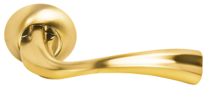 Ручка дверная MORELLI MH-15 SG/GP «СОН» Цвет — Матовое золото/золото
