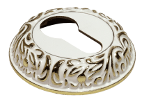 Накладки на ключевой цилиндр MORELLI MH-KH-CLP W/PG, цвет — белый/золото