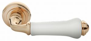 Ручка дверная MORELLI MH-41-CLASSIC PG/W, цвет — золото/белый