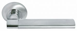 Ручка дверная MORELLI MH-21 SC/CP «AGBAR», цвет — матовый хром/полированный хром