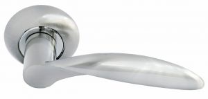 Ручка дверная MORELLI MH-07 SN «ПОРТАЛ», цвет — белый никель