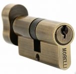 Ключевой цилиндр MORELLI с поворотной ручкой (60 мм) 60CK AB, цвет — античная бронза