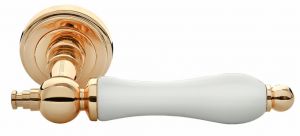 Ручка дверная MORELLI MH-42-CLASSIC PG/W, цвет — золото/белый