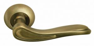 Ручка дверная MORELLI MH-26 MAB/AB «LONDON EYE», цвет — матовая античная бронза/античная бронза