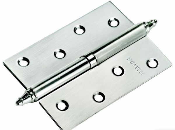 Петля MORELLI стальная разъемная с короной MS 100X70X2.5 L/R SN, цвет — белый никель