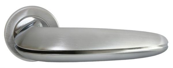 Ручка дверная MORELLI LUXURY NC-5 CSA/CRO (SUNRISE/ВОСХОД), цвет — матовый хром/хром